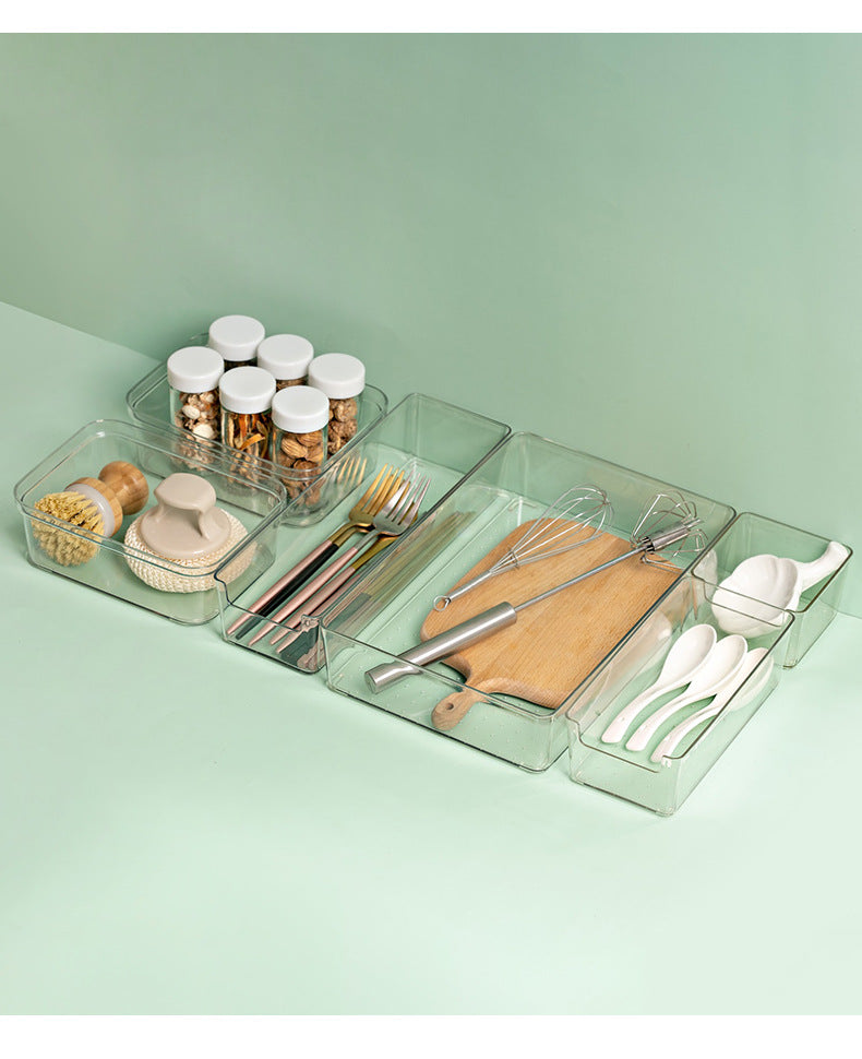 Clear desktop organizer for makeup and stationery - image 1