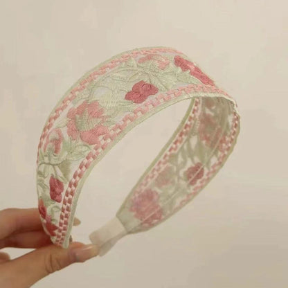 elegant purple floral embroidered accessory