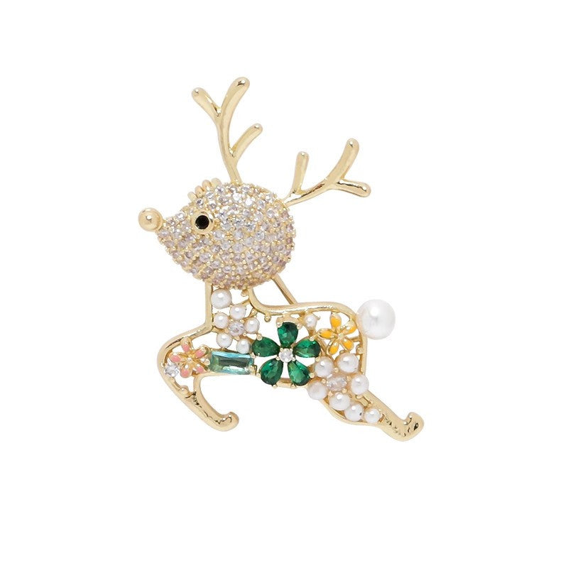 reindeer lapel pin for coats and jackets