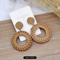 15 - Rattan Large Round Stud Earrings