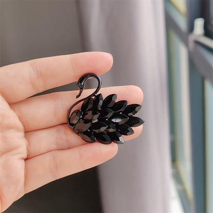 Swan brooch for women with crystals