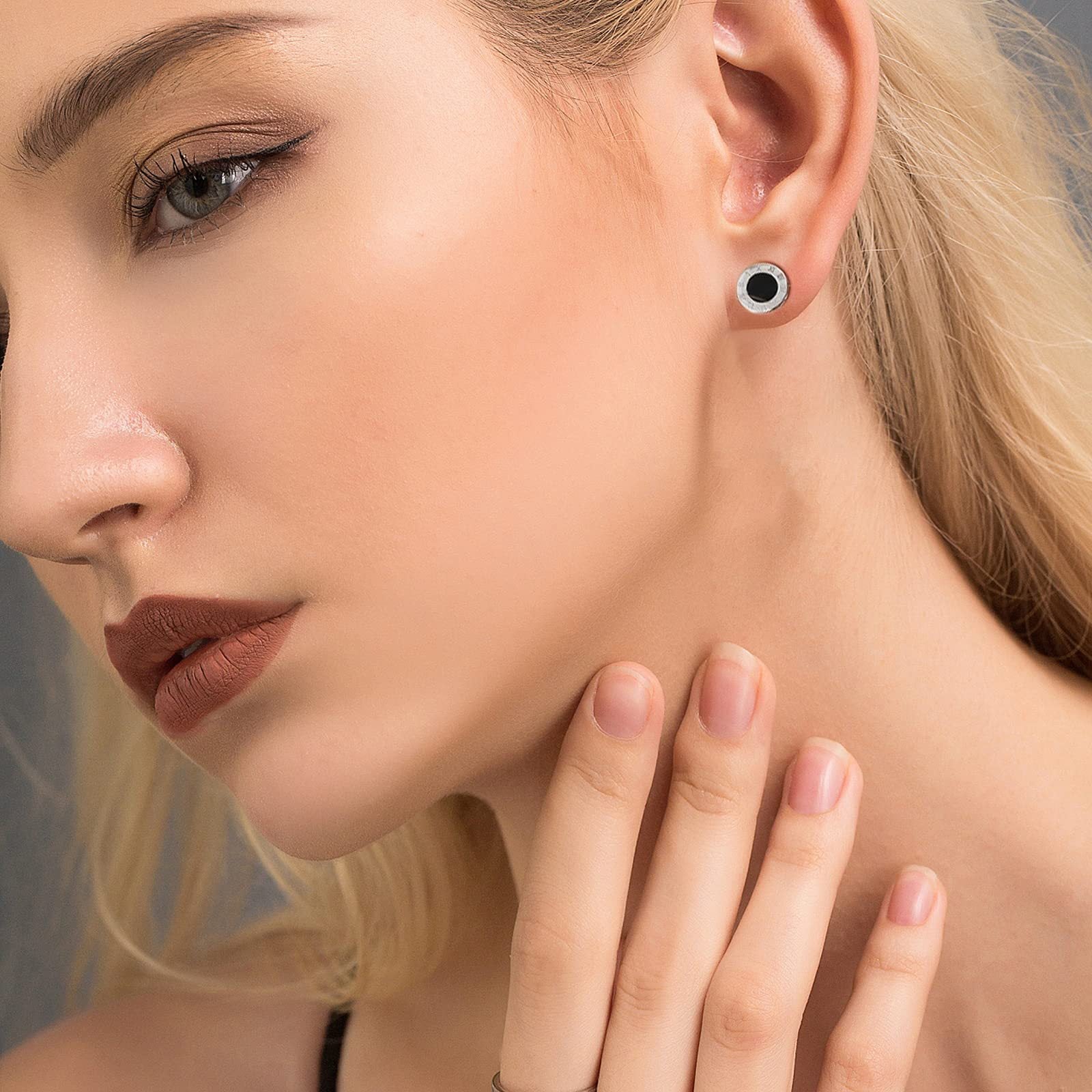 Beautiful Steel Color Hoop Earrings