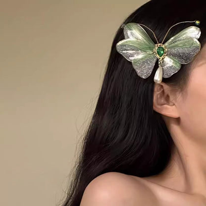 Whimsical sheer butterfly hair accessory