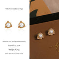 4#925 Silver Needle Earrings Pair