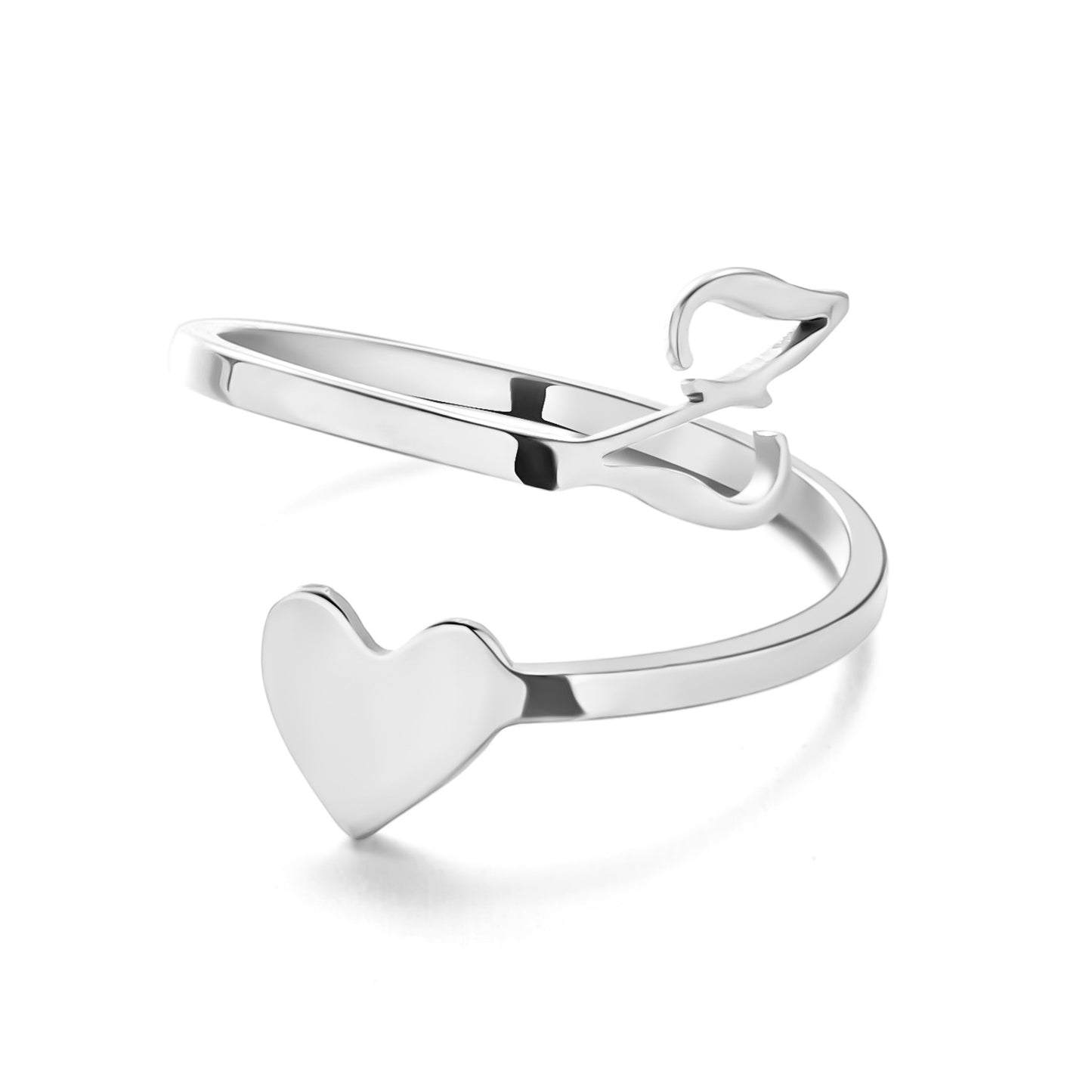 Elegant heart-shaped letter ring for fashion