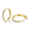 Gold White Zircon Hoop 12mm Pair