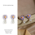 45#925 Silver Needle Earrings Pair