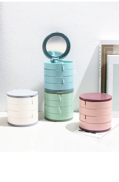 Multi-layer jewelry organizer box in white