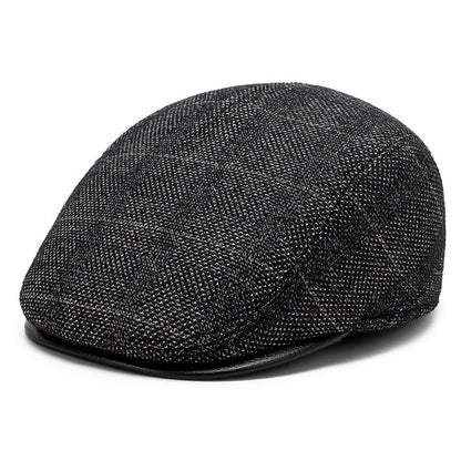 Men's winter beret hat in brown