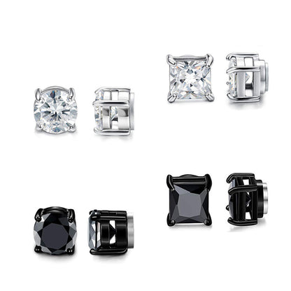 Cross earrings with zirconia inlay