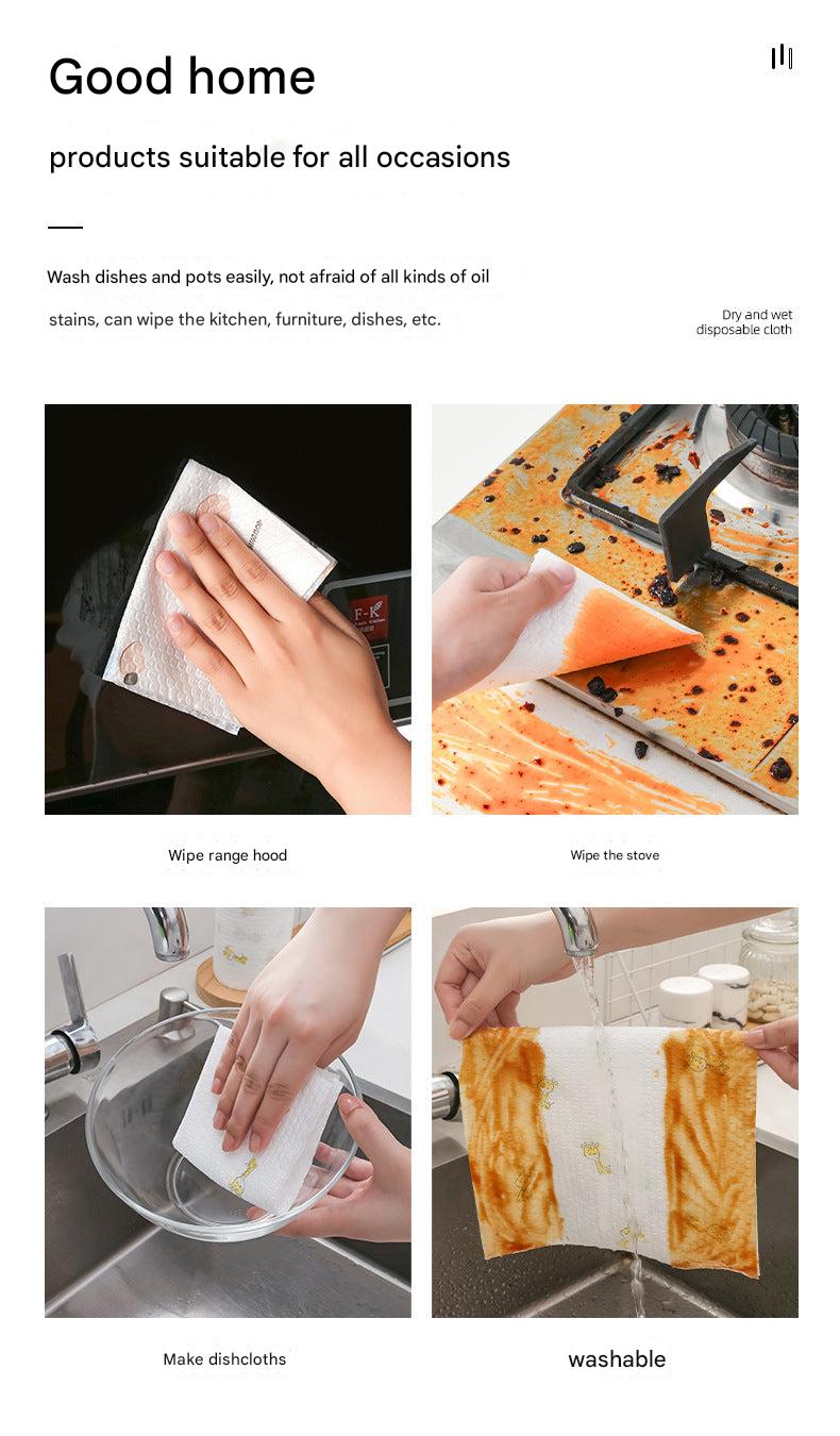Disposable cleaning cloths for wet and dry use
