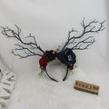 32#Skull Dark Flower Big Branch Headband [With Light]