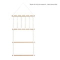 Wooden Stick Hair Clip Organizer (4 Layers 6 Strips) White (Hooks Not Included)