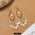 19 - Water Drop White Crystal Tassel