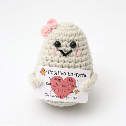 stuffed knitted toy with unique design