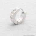 Steel Color Three Stone Earring Single