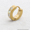 Titanium Gold Three Stone Earring Single