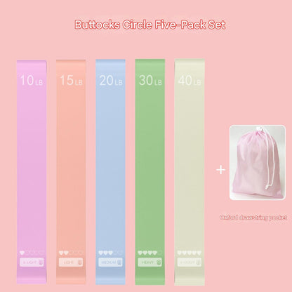 Yoga resistance bands in purple and pink