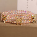 Double Layer Crystal + 3 Butterflies - Pink