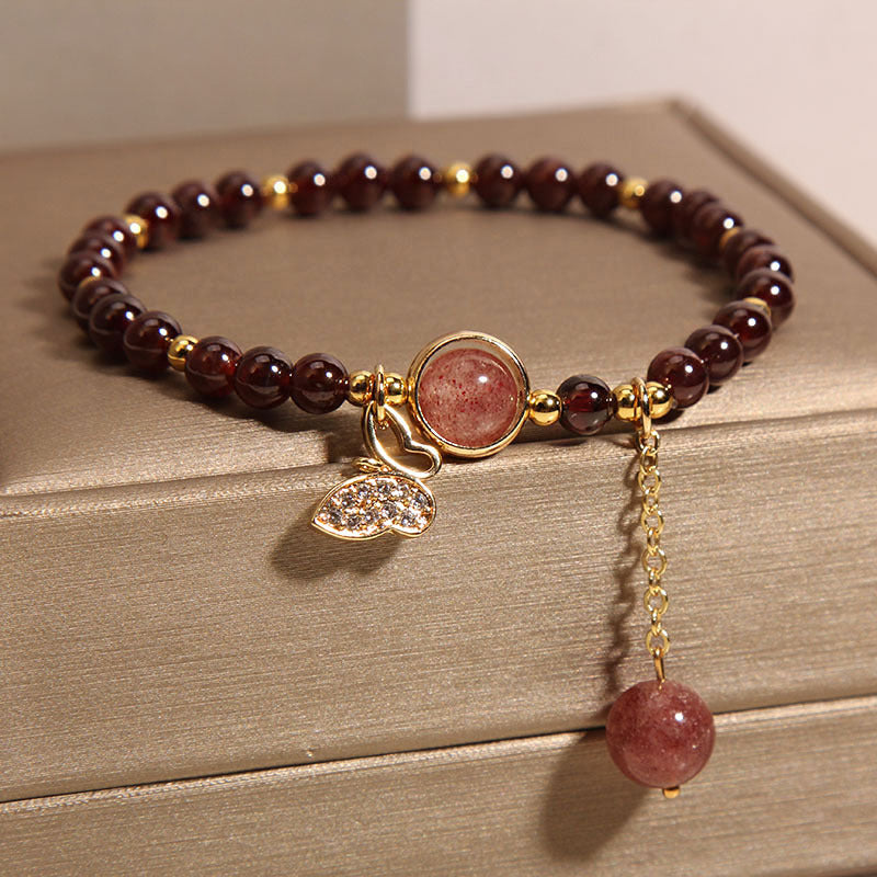 Vintage garnet crystal bracelet image 1