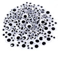 Moving Eye Beads [Black and White 15mm-5mm Mixed Pack of 100] (Pack of 1)