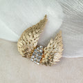 Minimalist Matte Gold Feather Brooch