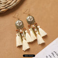 17 - Small Flower Glazed Off-White Tassel