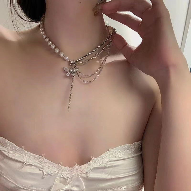 butterfly pearl necklace image 5