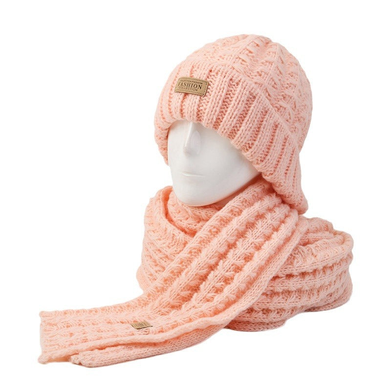 Classic black knitted hat and scarf combo