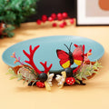 14#Christmas Clip - Red Antler Mushroom Butterfly