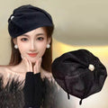 French Pearl Beret Black