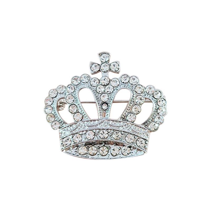 Couple's matching crown brooches