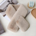Milk Tea Apricot Double-Sided Plush Thick Scarf