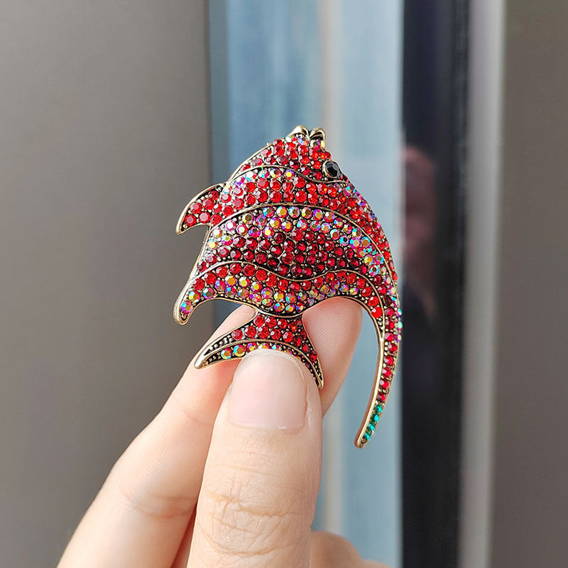 Tropical Fish Brooch Blue Color