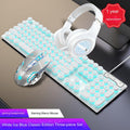 White Ice Blue Light Punk Edition Keyboard and Mouse + Headphones (Pack of 5)