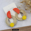 20 - Colorful Rattan Stud Earrings