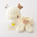 Half-Side Plush Bear Two-Piece Set [White]