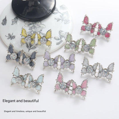 Adjustable Waist Butterfly Buckle with Rhinestones - Detail Image