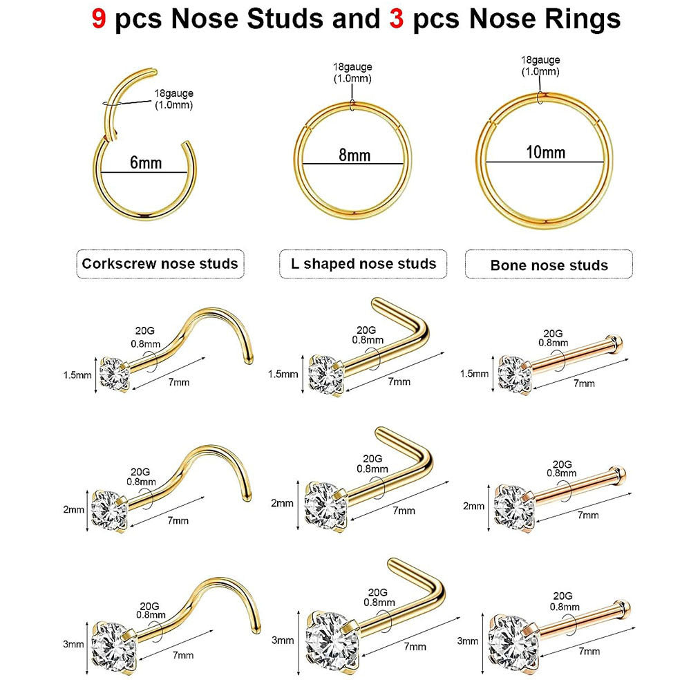 Steel color nose ring collection image 4