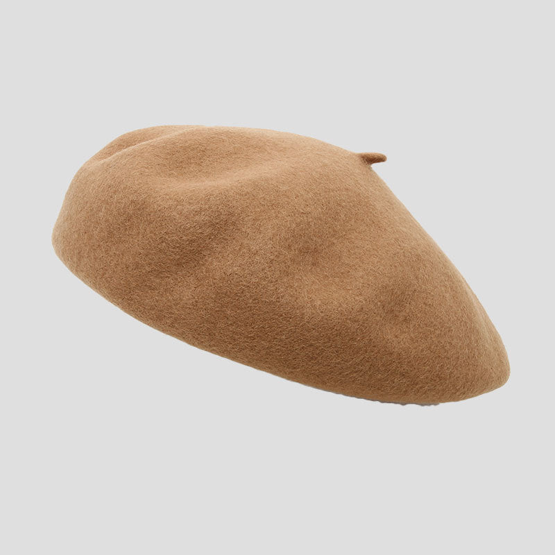 elegant winter wool beret in wine red