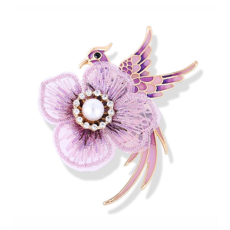 Handmade crystal animal design brooch