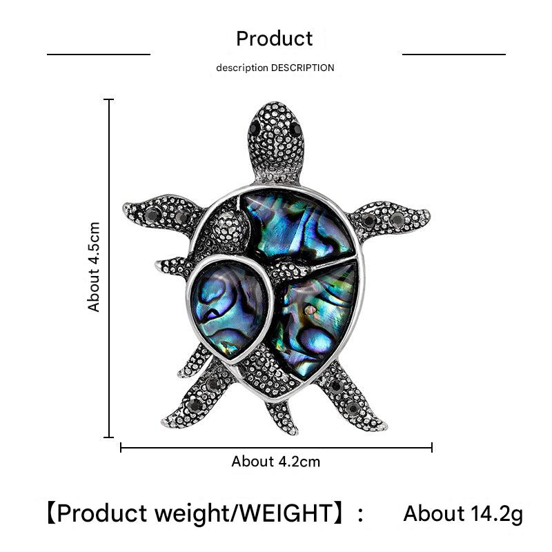 Cute turtle brooch with shiny finish