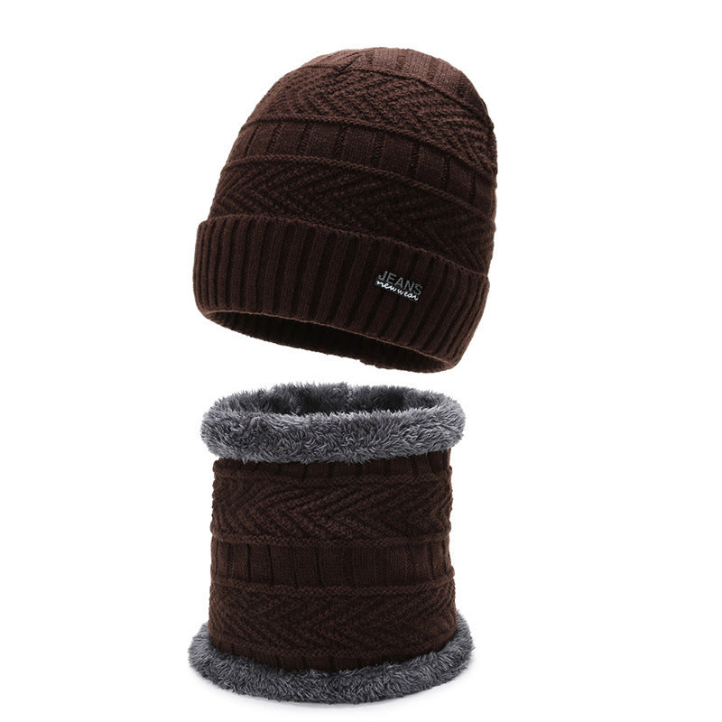 Gray winter hat set for men